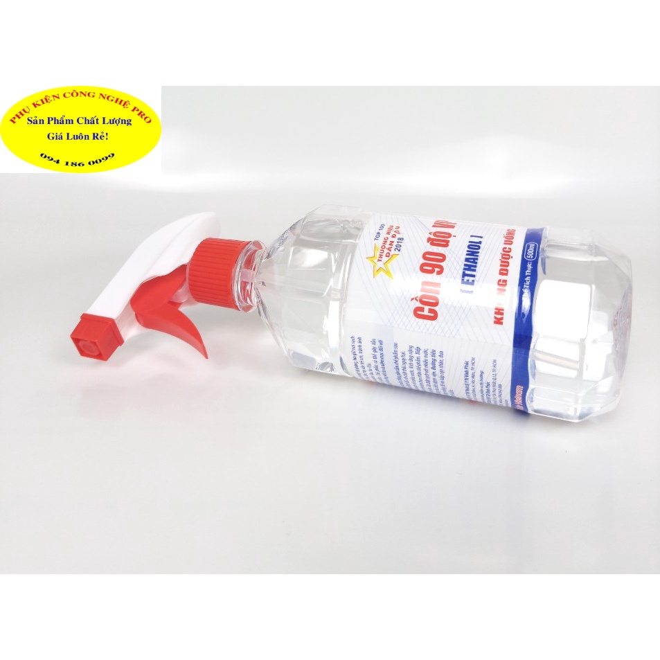 CỒN 90 ĐỘ VP Chai 500ml Có vòi xịt Diệt khuẩn Sát trùng vết thương Bảo vệ sức khỏe Thương hiệu Vĩnh phúc Sản xuất tại VN