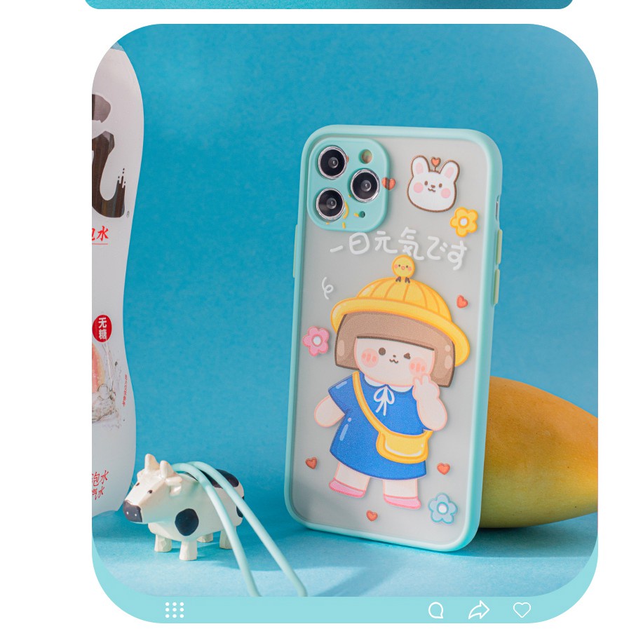 Ốp lưng iphone viền nhám Cặp đôi mũ vàng bảo vệ camera 6/6plus/7plus/8plus/x/xs/xs max/11/11promax DT05- Dino case