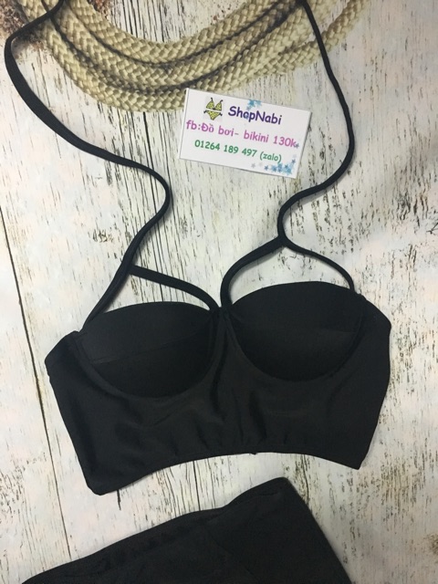 Bikini cup dây tam giác quần phối lưới