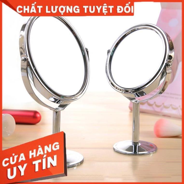 (Video Clip)  Gương Để Bàn, Trang Điểm, Phụ Kiện Cho Nữ Soi Làm Đẹp, Gương Xoay Inox