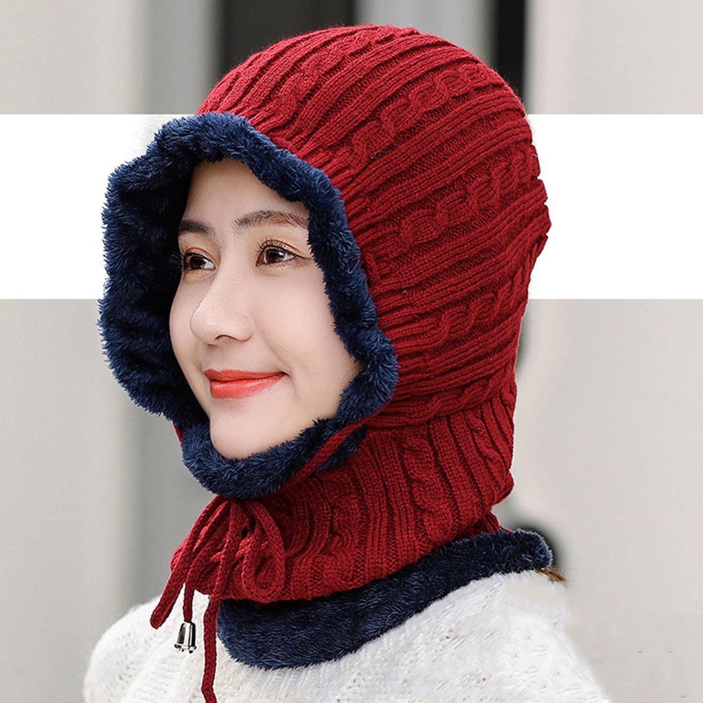 Mũ beanie màu xanh dương chống nhăn thời trang mùa đông