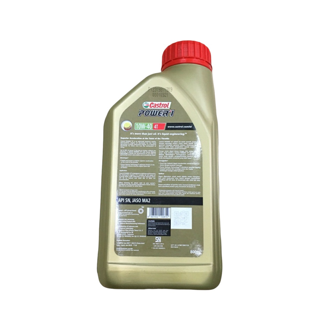 Nhớt Castrol Power1 4T API SN, JASO MA2 - Nhớt xe số, xe côn tay cao cấp