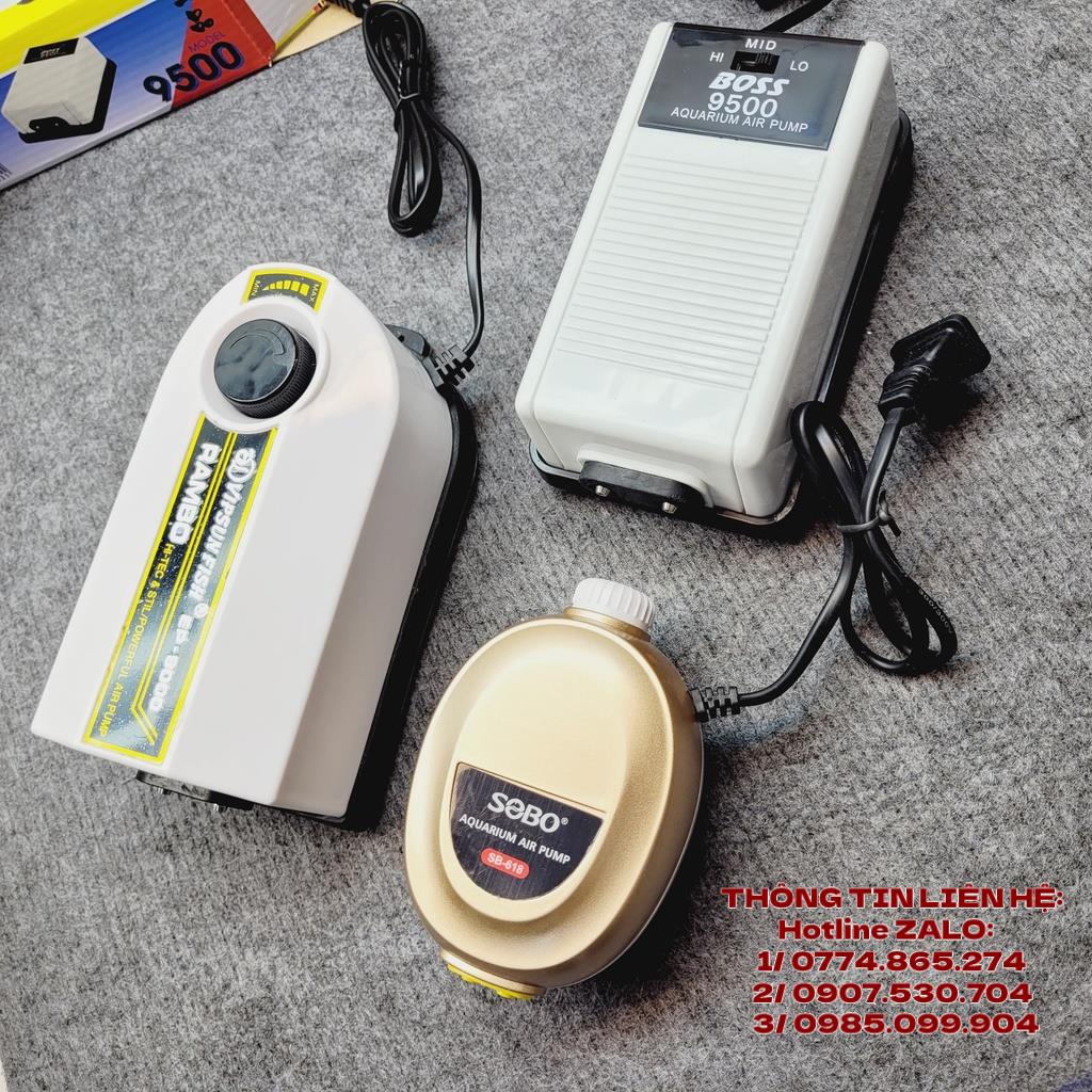 Máy sủi khí oxy bơm sục oxi cho bể cá tôm - siêu êm tiết kiệm điện SOBO SB-618 - Boss 9500 - Rambo EP 9000 Hiệu suất Cao
