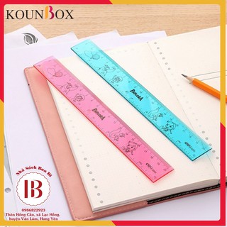 Thước kẻ nhựa 30cm Deli - G01402, IN HÌNH EXPLORA,  2 MÀU XANH, HỒNG