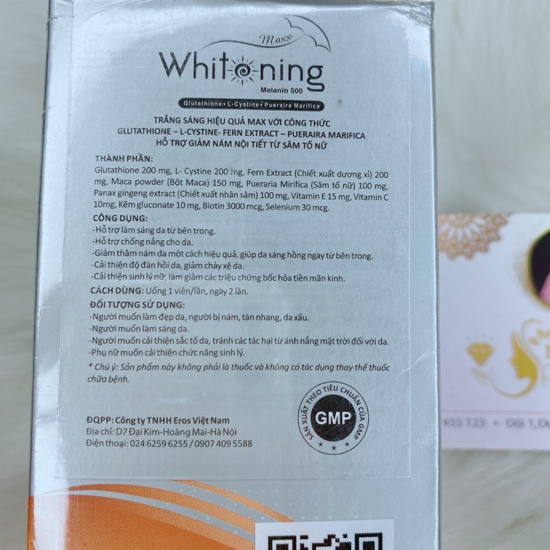 WHITENING viên uống trắng sáng đẹp da | Thế Giới Skin Care