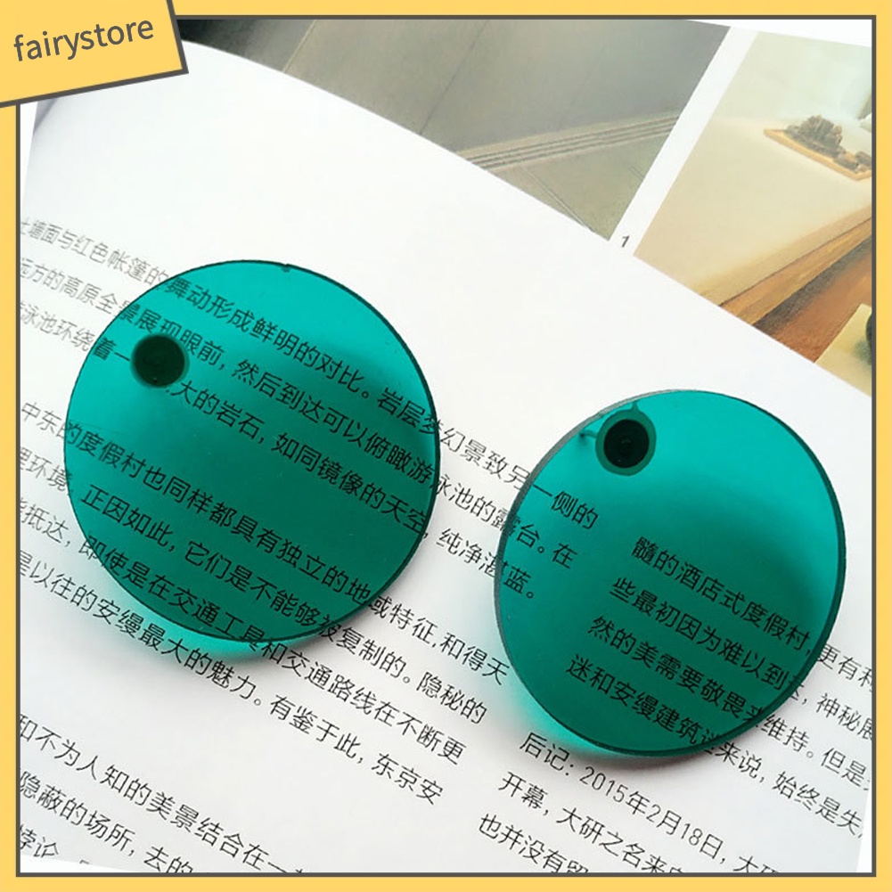 Bông tai tròn thiết kế dạng ống kính nhiều màu thời trang cho nữ