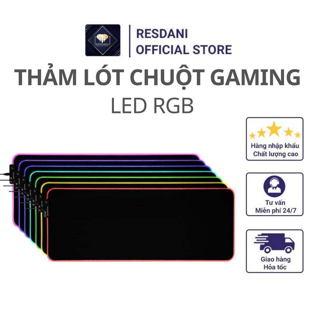 Miếng lót chuột LED RGB  thay đổi nhiều chế độ màu lót chuột chơi game cỡ lớn chống trượt siêu bền đẹp 30*80*3  RESDANI