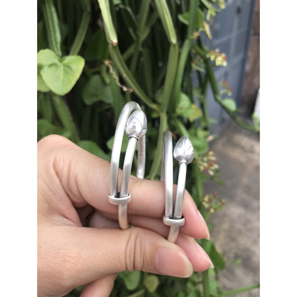 Vòng tay bạc Bạch Liên, lắc tay hoa sen freesize mix cham đài sen