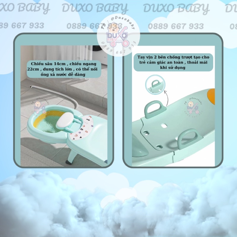 ghế gội đầu cho bé gấp gọn cỡ lớn Duxo Baby