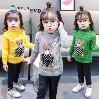 ❌HÌNH GẤU❌ÁO LEN THỪNG CỔ LỌ