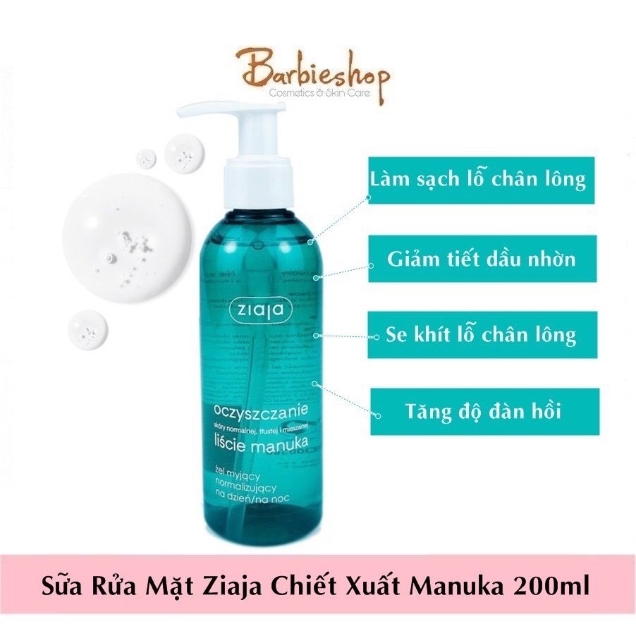 Sữa Rửa Mặt Ziaja Manuka Dạng Gel 200ml