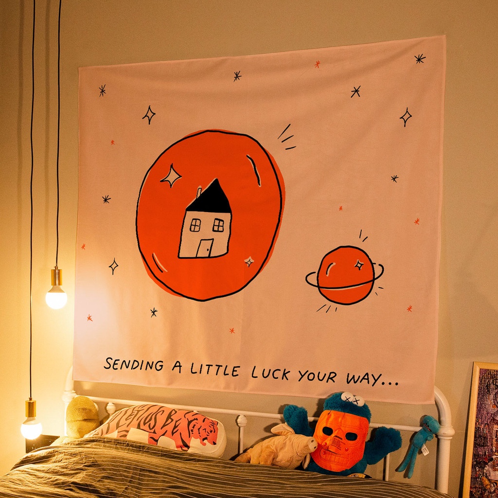 Tranh Vải Treo Tường Trang Trí Phòng Ngủ Họa Tiết Hoạt Hình Xinh Xắn