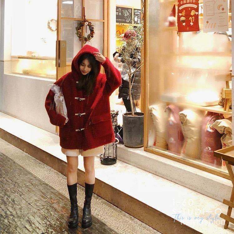 Áo Khoác Lông Cừu Màu Đỏ Tbn6 | BigBuy360 - bigbuy360.vn