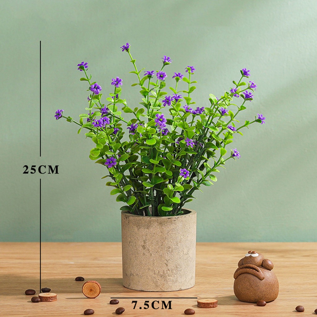 Bộ Chậu Cây Giả Bằng Pvc Thân Thiện Với Môi Trường Để Bàn/ Trang Trí Ban Công