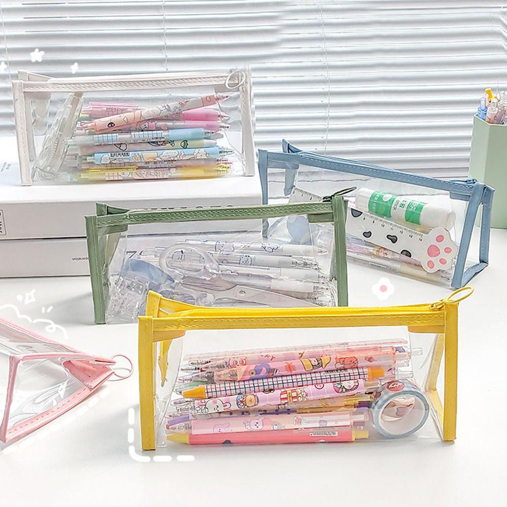 AUGUSTINA Túi Đựng Bút Chống Thấm Nước Sức Chứa Lớn Đơn Giản Cho Học Sinh Ốp