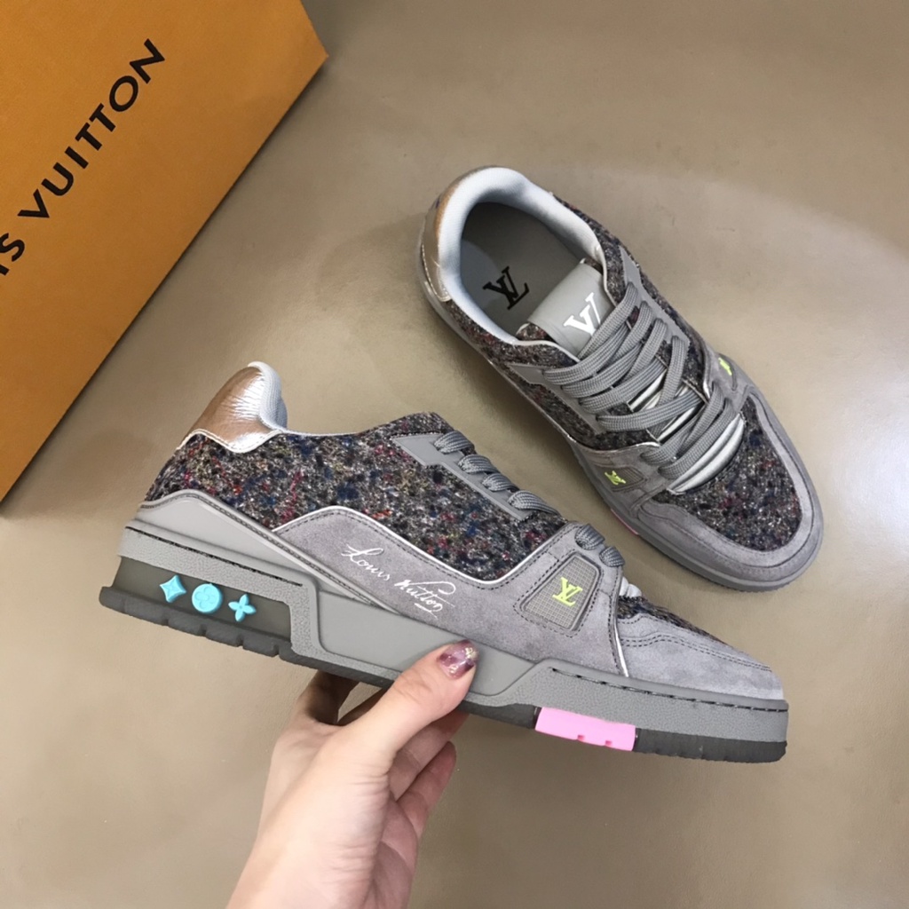 Giày thể thao nam thời trang da thật Louis Vuitton LV kiểu dáng và họa tiết cá tính