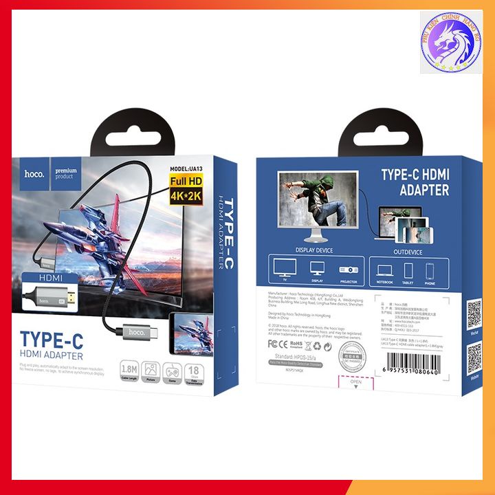Cáp Chuyển Đổi Type C Sang HDMI Hoco UA13 Công Nghệ 4K - Chính hãng