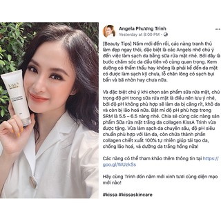 Sữa rửa mặt trắng da Collagen KissA (100ml)