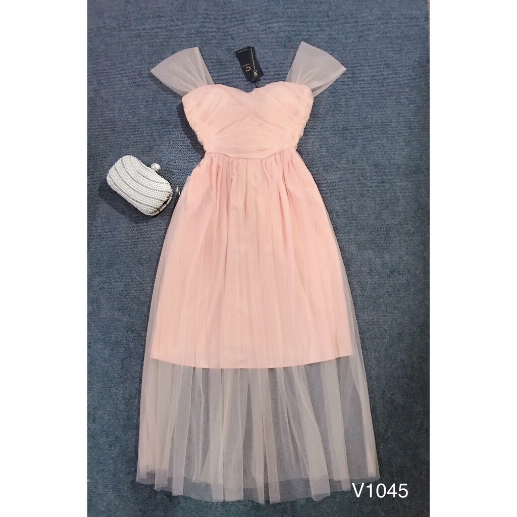 [ xả kho ] MiD Mie Design - Đầm hồng cam V1045 ảnh thật