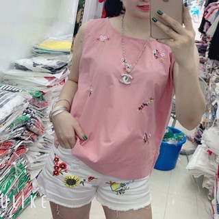 Áo sn thêu hoa toàn thân