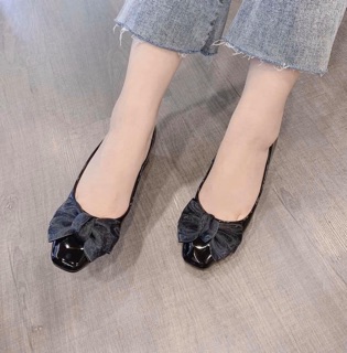 Giày búp bê nơ lụa 3 phân (Ev962)
