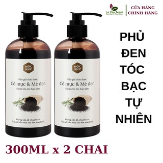 Dầu gội Cỏ Mực Mè Đen ⚡️𝐅𝐑𝐄𝐄 𝐒𝐇𝐈𝐏⚡️ Phủ đen Tóc Bạc Mộc Nhu Combo 2 Chai 300ml