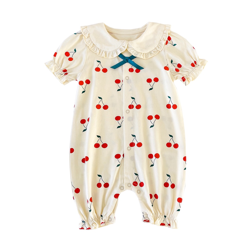 Sanlutoz Áo Liền Quần Ngắn Tay Thời Trang Mùa Hè Dành Cho Bé Gái