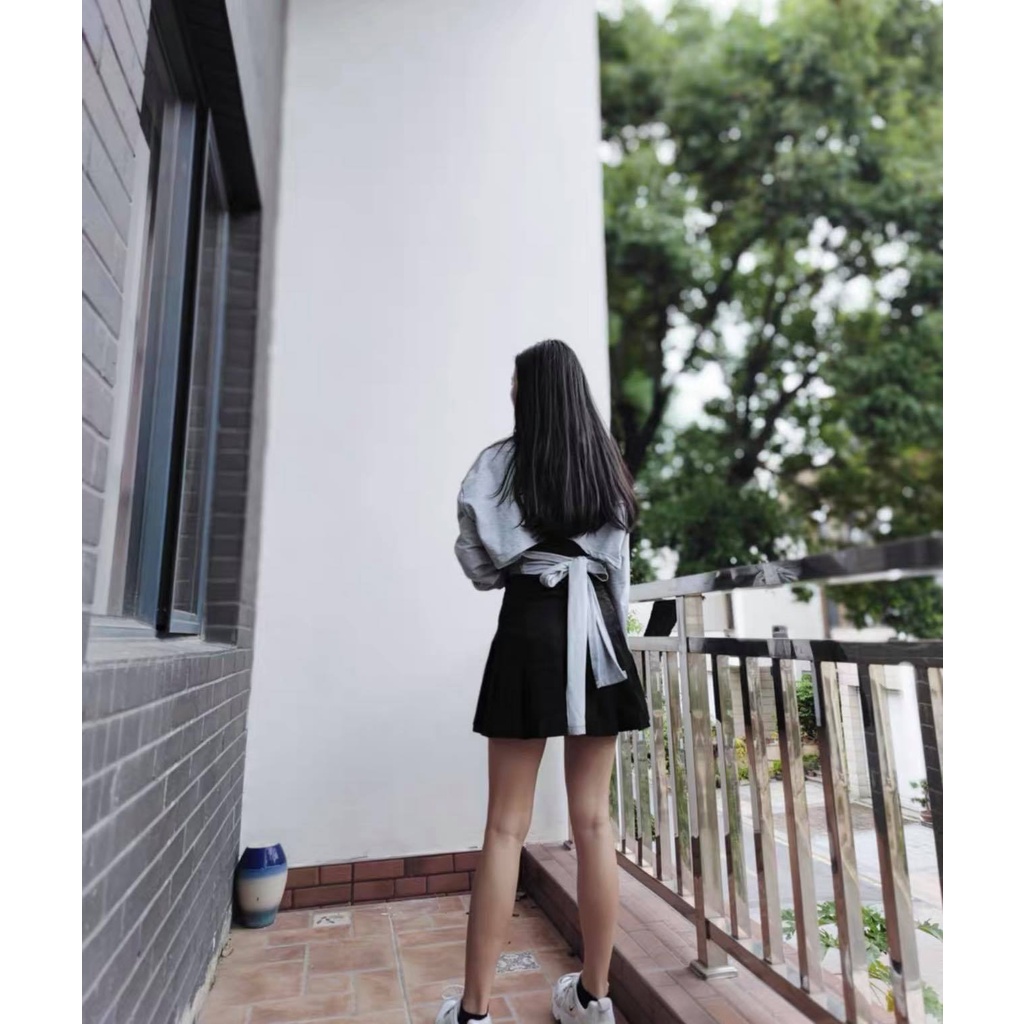 Áo Thun Dài Tay Thắt Nơ Lưng Xinh Xắn Cho Nữ