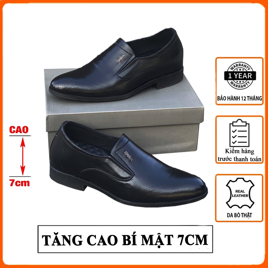 Giày Công sở tăng chiều cao da bò thật TC01