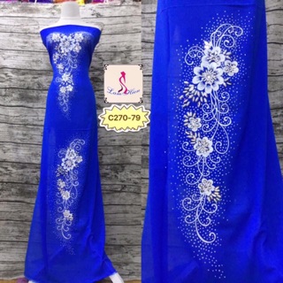 Vải áo dài kết cườm