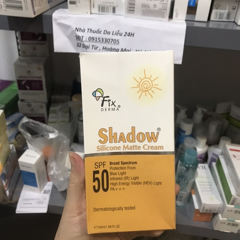 Kem chống nắng Fixderma Shadow Silicone Matte Cream SPF 50+ 50ml chống nắng phổ rộng