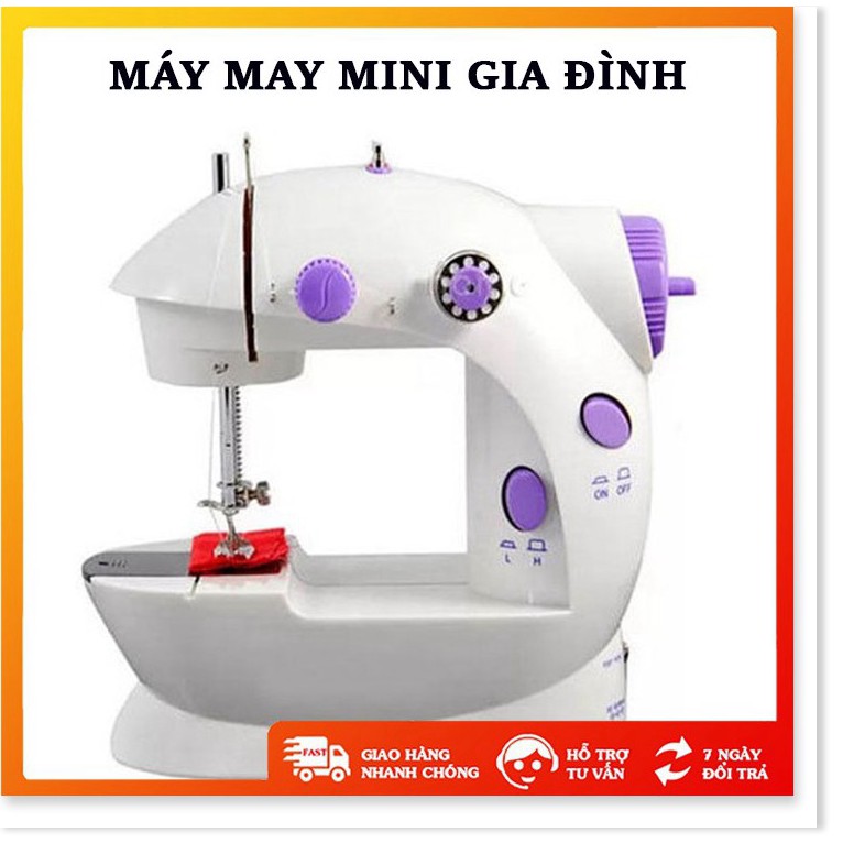 Máy may mini gia đình có vắt sổ thiết kế cả điện và pin