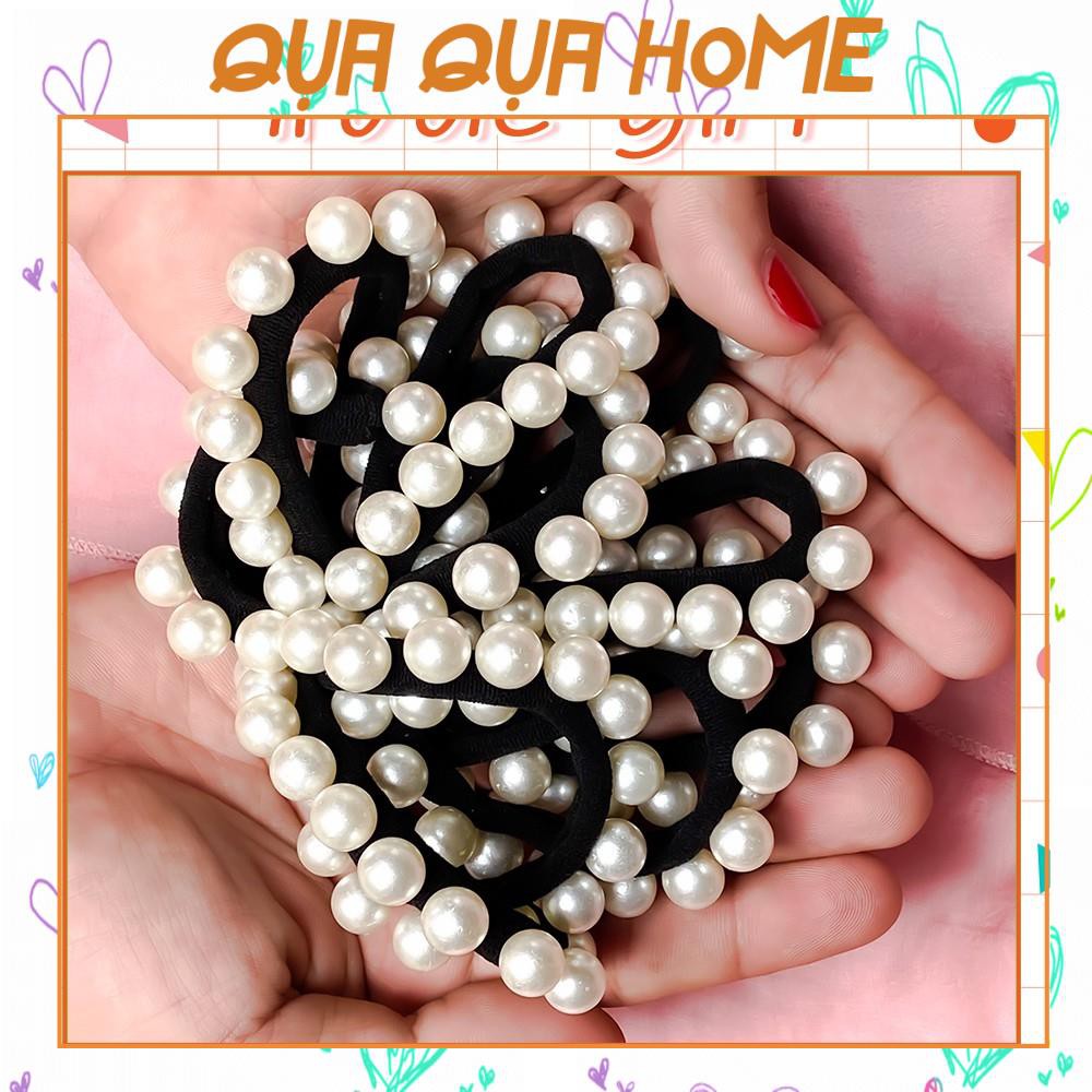 Set 3 Cột Tóc Dây Chun Ngọc Trai Giả Hàn Quốc Siêu Sang Chảnh - Bộ sưu tập Thu - Đông cho nàng!