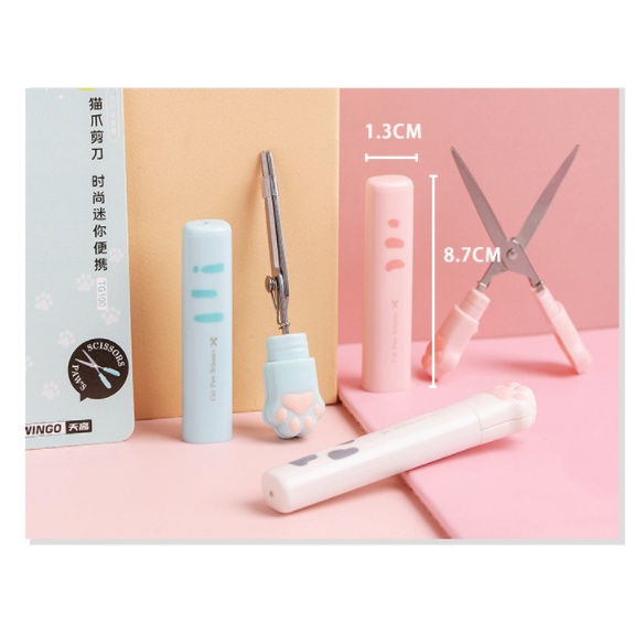 Kéo cắt giấy cầm tay, kéo bấm hình chân mèo dễ thương