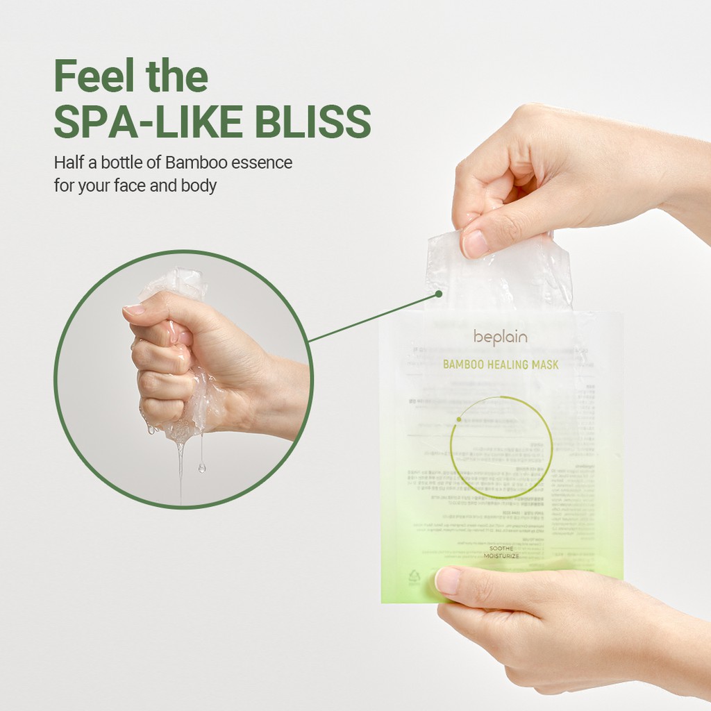 Bộ 10 Mặt Nạ beplain dưỡng ẩm, làm dịu da từ Nước Tre Bamboo Healing