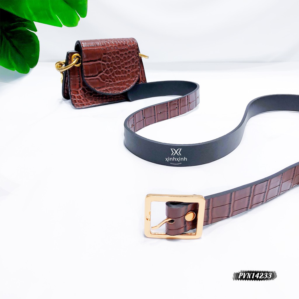 Thắt lưng belt bag kèm túi mini họa tiết da xích cao cấp - Xinh Xinh Accessories