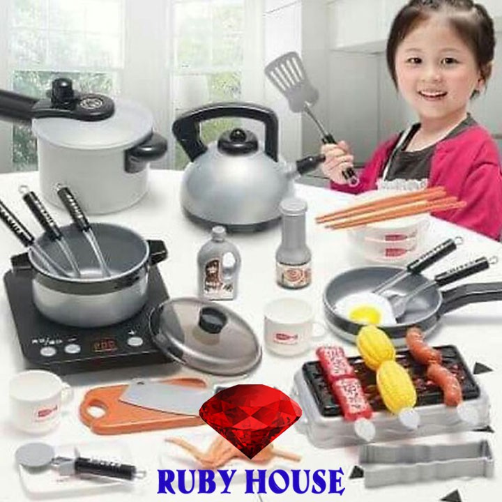 Bộ đồ chơi nấu ăn 36 món mẫu mới 2020 kích cỡ lớn, đồ chơi bé gái-Ruby House