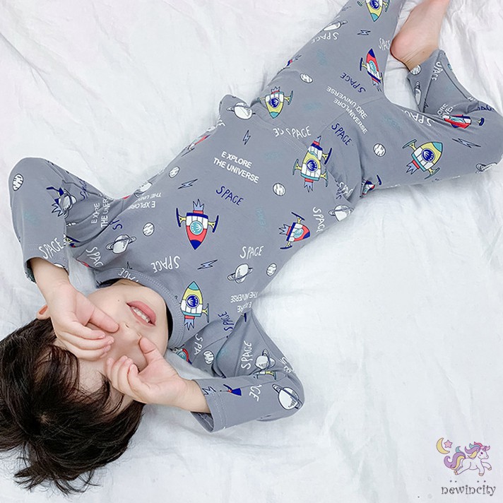 Bộ Pijama Cotton In Họa Tiết Hoạt Hình Dễ Thương Cho Bé