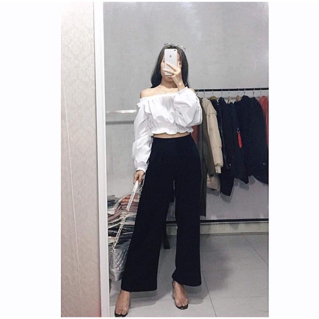 Áo trễ vai chun tay gấu C&amp;H