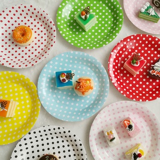 10 Dĩa giấy sinh nhật 13cm, 16cm, 19cm Happy birthday đồ đựng bánh kem bàn tiệc dish set