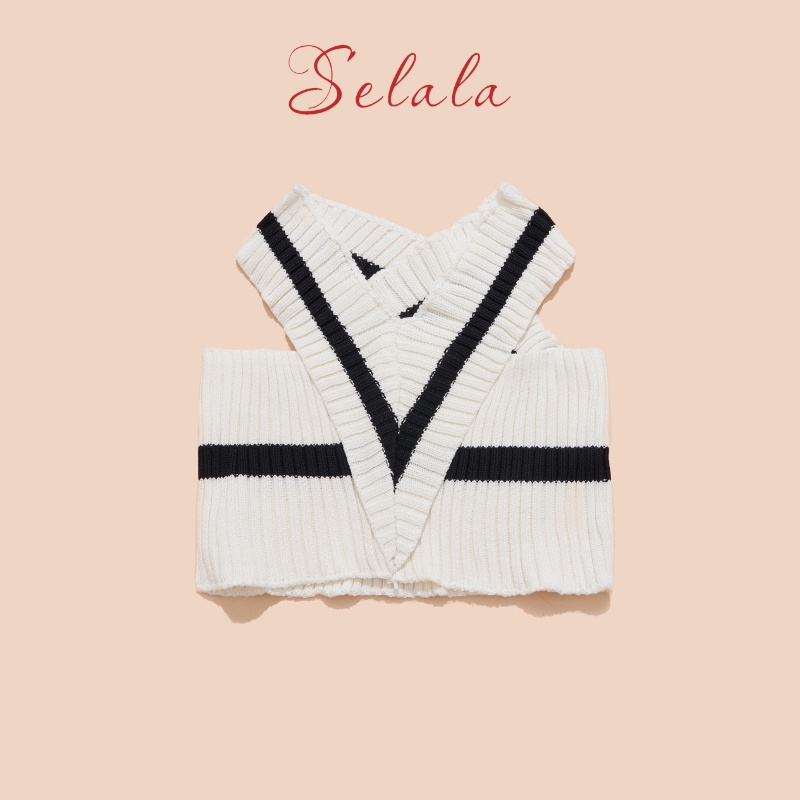 Áo Yếm Selala Chất Len Mỏng Nhẹ Thiết Kế Cổ V Sexy Cá Tính V17