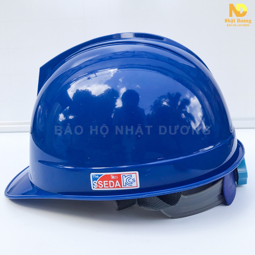 Mũ bảo hộ lao động khóa vặn lót xốp màu xanh dương HPS1, Nón bảo hộ lao động Nhật Dương kiểu Sseda