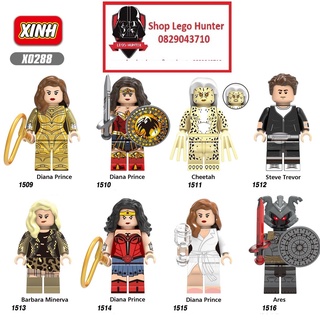 Xếp hình X 0288 DC Superheroes Minifigures mô hình lắp ráp nhân vật siêu anh hùng Wonder Woman Cheetah Steve Trevor Ares