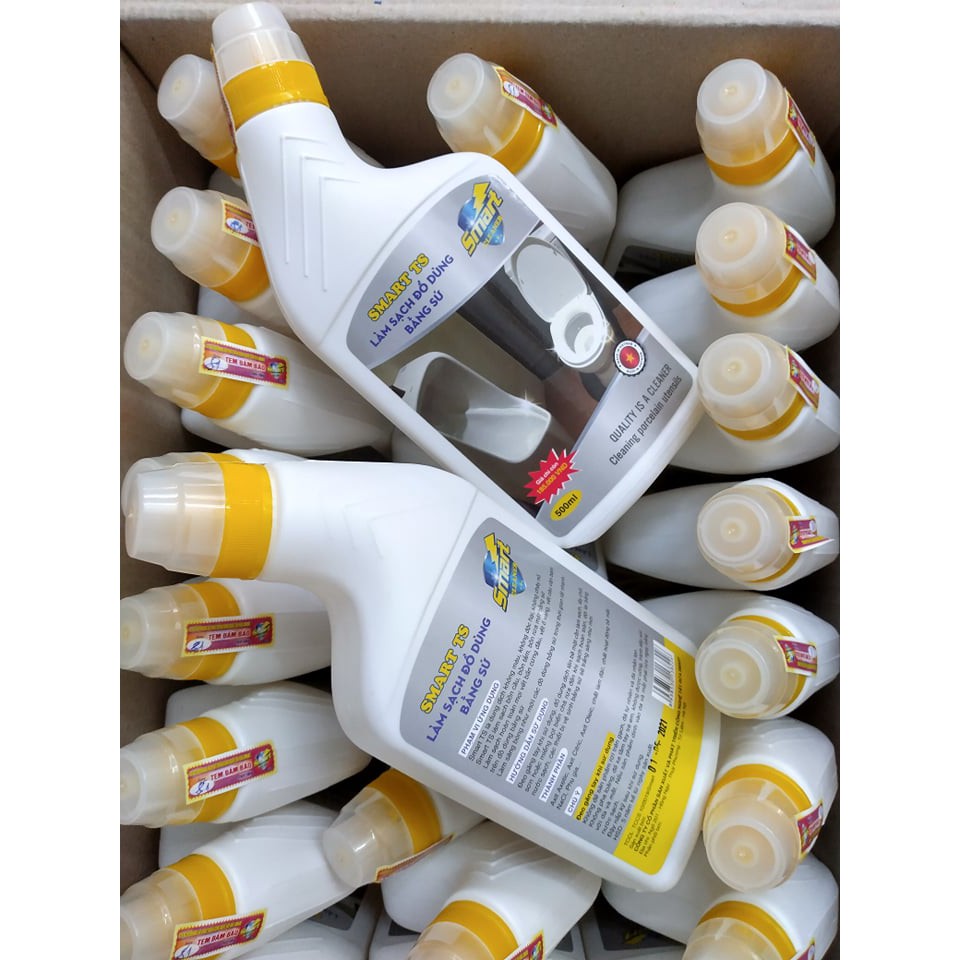 Smart TS 500ml- Nước tẩy rửa làm sạch đồ dùng bằng sứ, tẩy sạch bồn cầu, wc ố vàng- chuẩn tẩy rửa thông minh