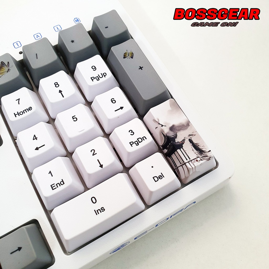 Bộ Keycaps Thủy Mặc Black Ink cực đẹp PBT 113 phím OEM profile DYE SUB 5 mặt ( Lắp được cho layout 65,66,68,... )