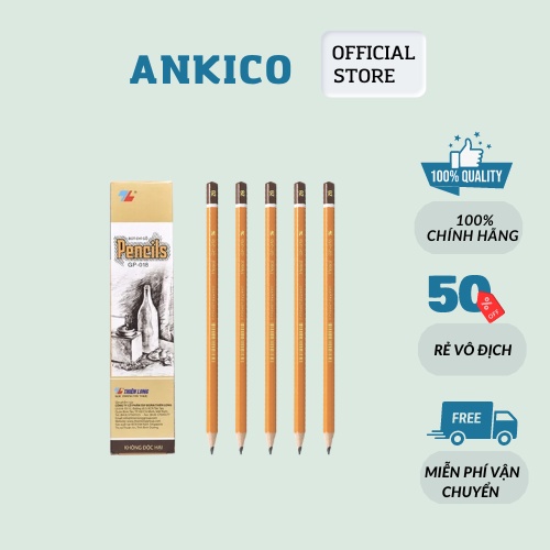 Bút chì gỗ 2B Thiên long GP-018 bút chì tập viết dành cho học sinh ANKICO