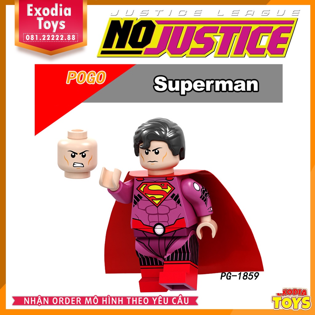 Xếp hình Minifigure DC Comics Siêu anh hùng trong sự kiện No Justice - Đồ Chơi Lắp Ghép Sáng Tạo - POGO PG8211