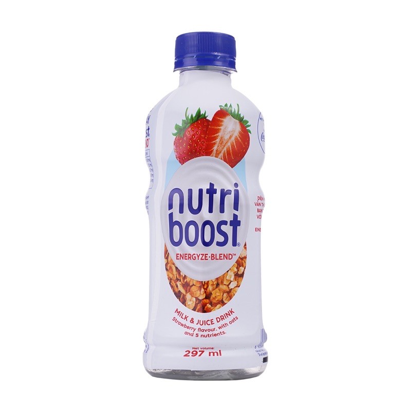 SỮA TRÁI CÂY NUTRI BOOST HƯƠNG DÂU/ CAM CHAI 297ML