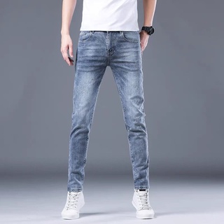 Quần jean nam xanh đơn giãn trẻ trung dễ phối đồ xước nhẹ mã 51