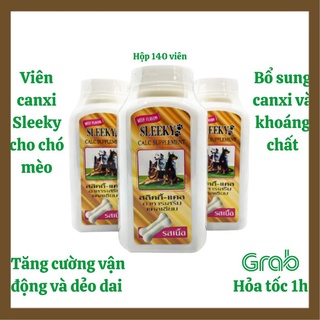 Viên Bổ Sung Canxi Cho Chó Mèo Sleeky Thái Lan giúp cho chó mèo chắc khỏe xương - Canxi Sleeky 140gr